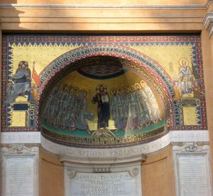 고대 라테라노 궁전의 주요 홀 중 하나였던 레오니안 트리클리눔의 앱스 모자이크 복사본