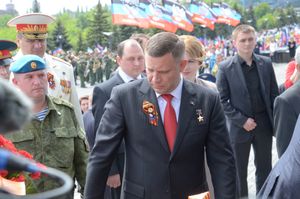 알렉산드르 자하르첸코, 2016년 5월 9일 러시아의 지원을 받는 자칭 도네츠크 인민공화국의 분리주의 지도자