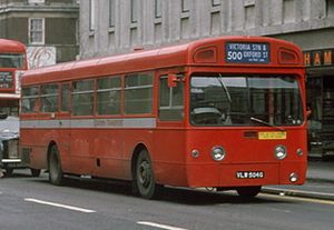 1976년 옥스퍼드 스트리트의 500번 노선 AEC 멀린