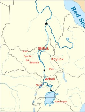 루오족의 일부를 보여주는 지도