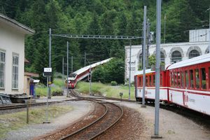 이전 랙 철도 구간의 출발점이었던 오버마트. 현재는 그라펜오르트에서 엥겔베르크 터널로 우회한다.