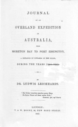 호주 내륙 탐험 저널, 1847