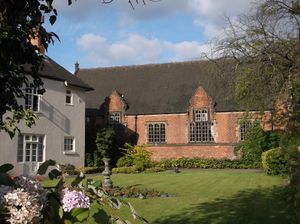 Old Grammar School: Headmaster's house (left) and old school room, now council chamber (right).