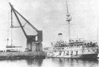 1893년, 주포(32cm 포)를 장착 중인 하시다테.