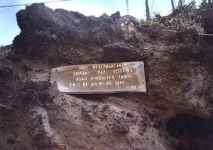 마데이라에 첫 탐험가가 상륙한 장소를 기념하는 명판