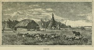 호르토바지에 보존된 반유목 생활 모습: 날씨가 좋으면 양치기와 목동들은 밖에서 부다(긴 양가죽 외투)를 덮고 자며 돌아다닌다. 비바람을 피하거나 특별한 축제 때 모이는 짚 오두막 '카람'이 푸스타 곳곳에 있다.