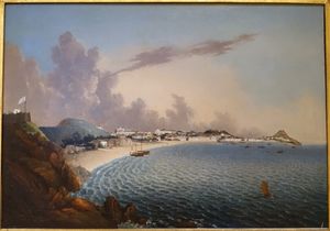 마카오, 프라야 그란데의 풍경, 미상 작가, 1830년경