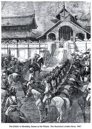 영국 식민지 군대가 만달레 왕궁에 주둔했고, 그 후 약탈했다 (1887년)