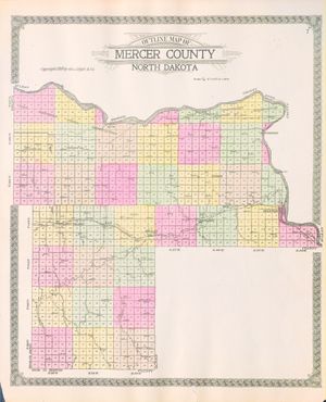 머서군(노스다코타주) 1918년 지도