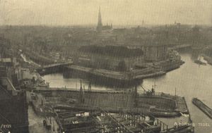 슈프레강 하저의 공사 현장, 1910년