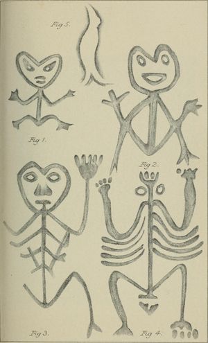 나무나 바위에 새겨진 모리오리인의 문양.