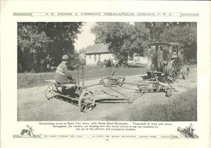 J.A. Adams Company의 Adams Road Maintainer 광고 (1910년)