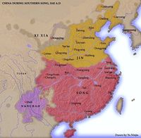 1142년 남송과 금나라의 대치 상황