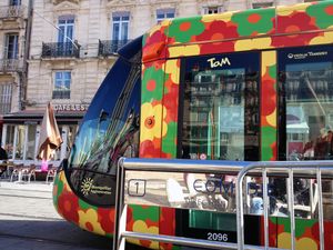 2호선 꽃무늬 주황색 열차