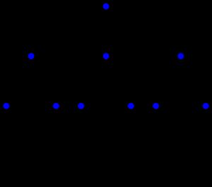 페테르센 그래프는 차수 3, 지름 2인 무어 그래프이다. 이 그래프에서 임의의 꼭짓점에서 시작하는 너비 우선 탐색 트리는 각 깊이 i ≥ 1 에 d(d − 1)i−1 개의 꼭짓점을 가진다.