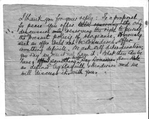 1920년 12월 로이드 조지에게 보낸 오 플라나간의 전보 초안