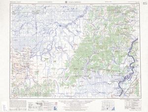 지도 (오른쪽 중앙의 섬 표시, AMS, 1957)