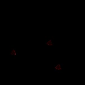 그림 설명: 삼각형 ABC에서 두 높이의 발 D, E를 이은 선분 ED는 변 AC에 반평행하다. 또한, 꼭짓점 B에서의 외접원의 접선 역시 변 AC에 반평행하다. 외접원의 반지름 MB는 변 AC에 반평행한 선분 ED 및 꼭짓점 B에서의 접선과 수직이다. (같은 색으로 표시된 각도는 크기가 같다.)