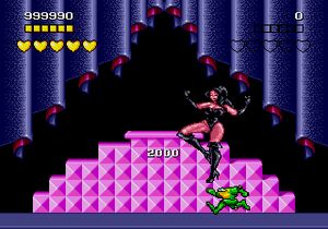 메가 드라이브 버전의 최종 보스전 스크린샷