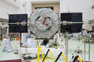 RBSP A 태양 전지판 및 자력계의 시험 배치