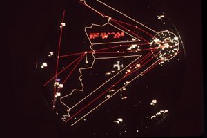 1989년 서베를린 항로 관제 디스플레이