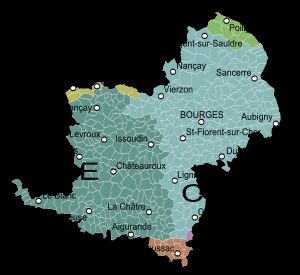 코뮌과 데파르트망이 있는 고대 베리 지방