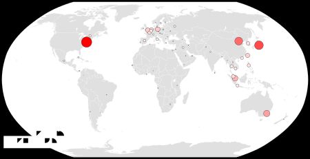베트남 수출 대상 지도, 2004년