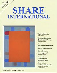 크림의 잡지 Share International, 그의 작품 중 하나를 특징으로 함