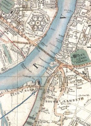 1847년의 복솔 교와 나인 엘름스 역