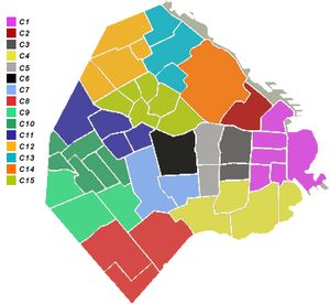 15개 코무나 구획도
