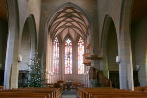 후기 고딕 양식의 슈타트키르헤(시립 교회) 내부