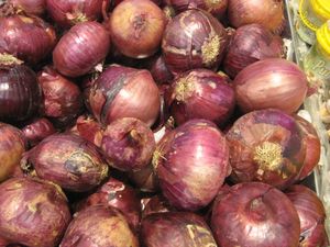 붉은 양파의 예