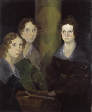 앤, 에밀리, 그리고 샬럿 브론테, 형제 브랜웰 (c.&nbsp;1834).