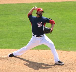 2010년 스프링 트레이닝 중 워싱턴 내셔널스와 함께한 브루니