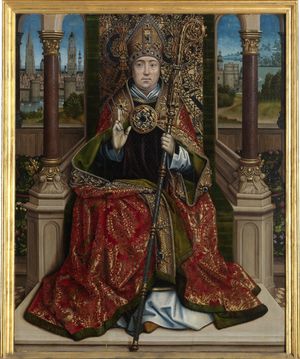 15세기 말 그림 속 브뤼허 종탑(왼쪽 상단)