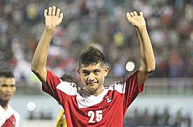 2013 SAFF 선수권 대회 파키스탄과의 경기에서 비말 거르티 아가르