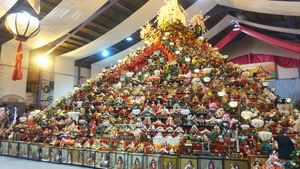 도쿠시마현 가쓰우라정의 빅 히나마쓰리 행사장 히나단 (2019년)