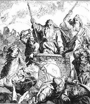 하랄드 와르토스(Harald Wartooth)는 브로발라 전투에서 로렌츠 프뢸리히 (19세기)에 의해 그려짐