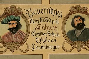 빌리자우 출신의 스위스 농민 전쟁 지도자 두 명을 기리는 벽화