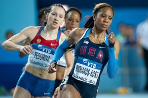 2012년 세계 실내 선수권 대회에서 레이싱하는 리처즈-로스