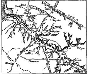 아베빌 근처 솜 계곡의 지형도