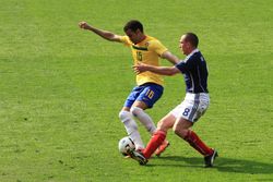 2011년 3월 스코틀랜드와의 친선 경기에서 브라질 대표팀으로 출전한 산드루