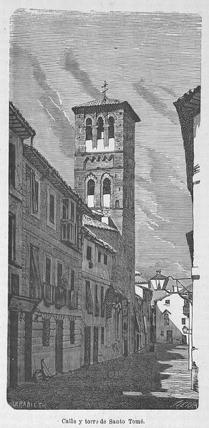 1866년 산토 토메 거리와 탑 그림