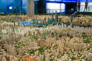 상하이의 스케일 모델 일부