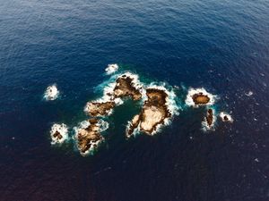 소도의 항공 사진. 사진의 왼쪽 아래가 북쪽이다.