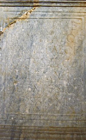 폼페이아(Pompeia)에게 바치는 장례용 치푸스(cippus)