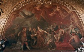 고블랭 갤러리에 있는 얀 안토니 코크시의 프리드리히 1세의 평화 행위의 알레고리