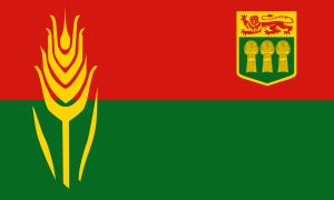 서스캐처원 주 60주년 기념 깃발