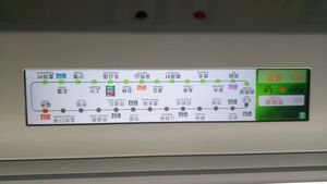 선전 지하철 창춘 궤도객차 열차 출입문 앞의 전자 노선도