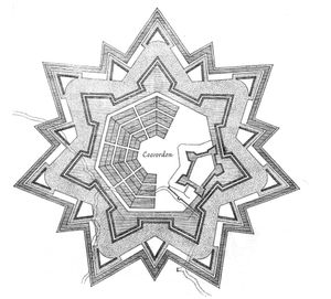 17세기 초 모리스 공(오렌지 공)에 의해 재건된 다각형 요새